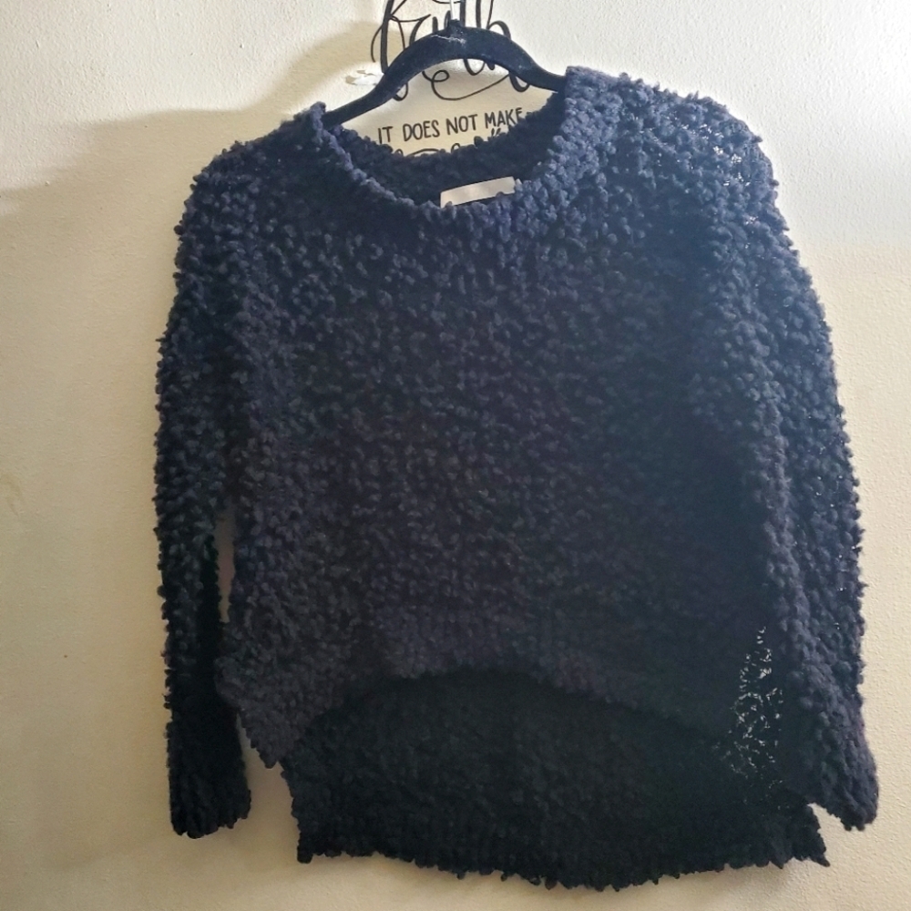 One Grey Day Black Knit Popcorn Sweater Size Small